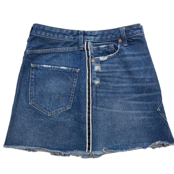 ABERCROMBIE & FITCH‎ Vintage A-Line Skirt Size 27/4 Mini Distressed Blue Denim - Picture 4 of 15